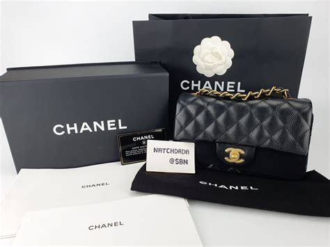 chanel mini 8 caviar black ghw